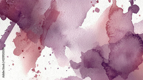 Watercolor Splash Art in Soft Purple and Pink Shades