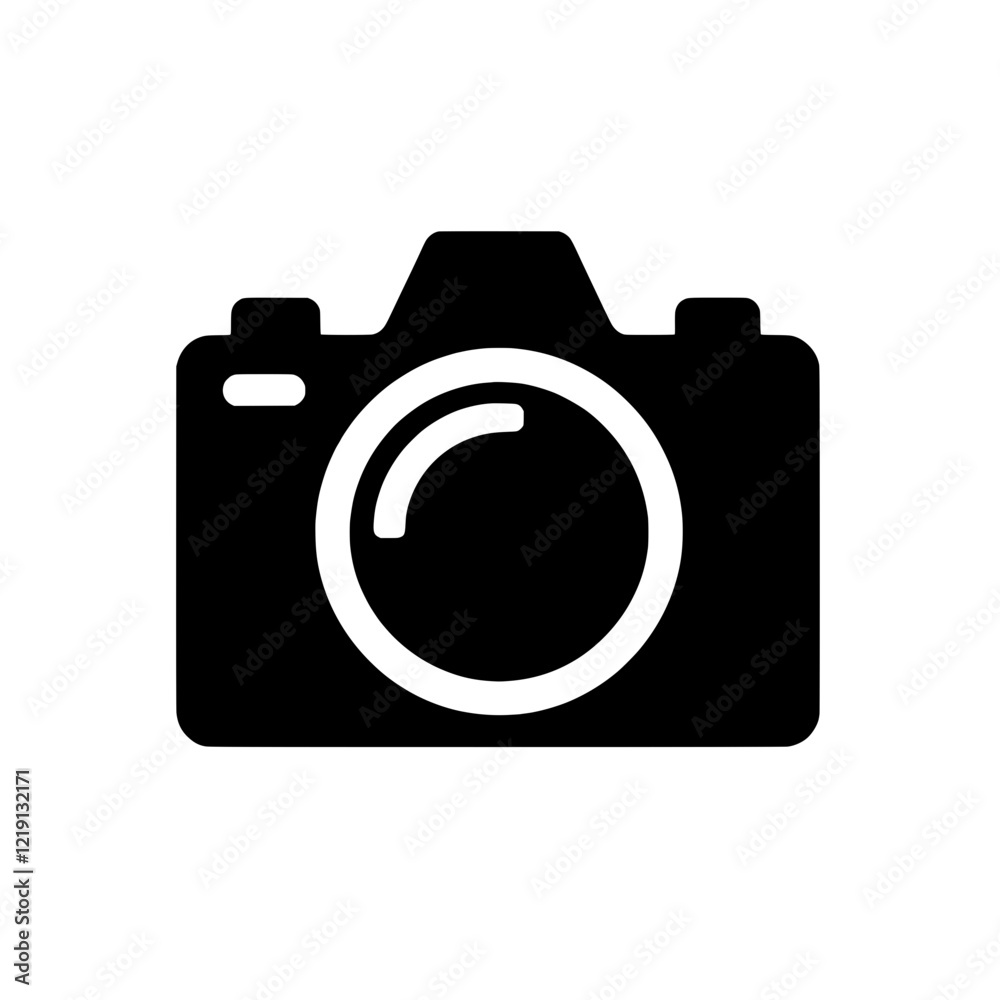Camera Icon: A simple yet powerful camera icon in solid black, perfect for use in design projects, websites, and applications. It represents photography, capturing memories, and digital technology. Camera Icon: A simple yet powerful camera icon in solid black, perfect for use in design projects, websites, and applications. It represents photography, capturing memories, and digital technology.