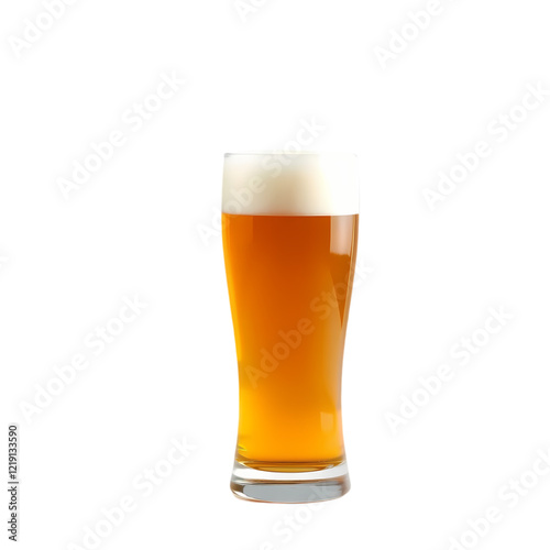 Refreshing Golden Beer Glass Studio Shot Isolated Background ale pub bar pint foam cold food brew   