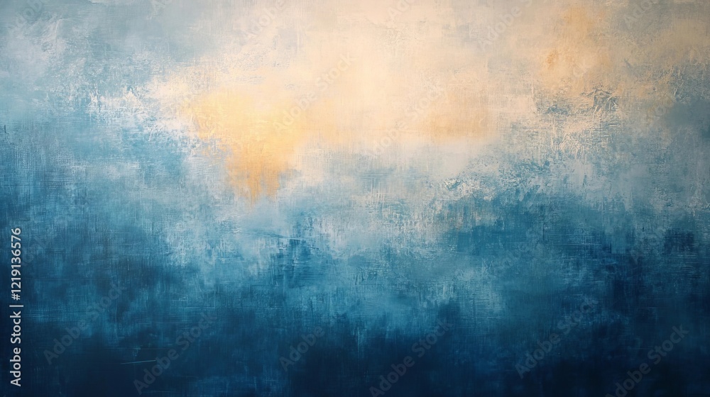 Obraz premium Abstract landscape artwork displaying soft clouds and gradient hues at dusk for tranquil ambiance
