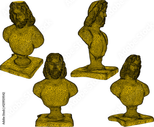 sketch vector illustration silhouette design statue half body philosopher thinker roman greek classic vintage ethnic europe
