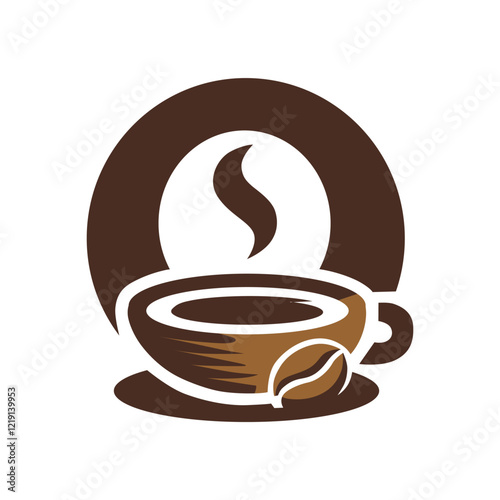 Coffee Logo, Initial Letter "O" Simple and simple design, Clean white background