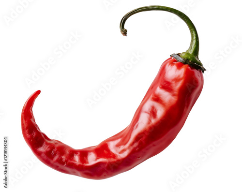 Vibrant Red Chili Pepper On White Background