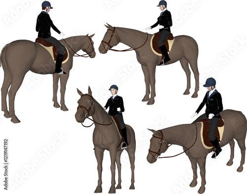 vector illustration design of professional horse rider for jockey competition