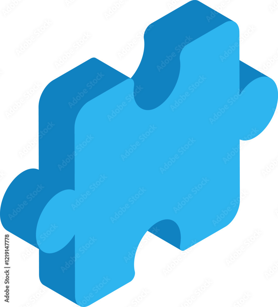 Blue puzzle piece illustration representing concepts of connection, unity, and problem solving. Ideal for themes of teamwork, collaboration, and strategic planning Blue puzzle piece illustration representing concepts of connection, unity, and problem solving. Ideal for themes of teamwork, collaboration, and strategic planning