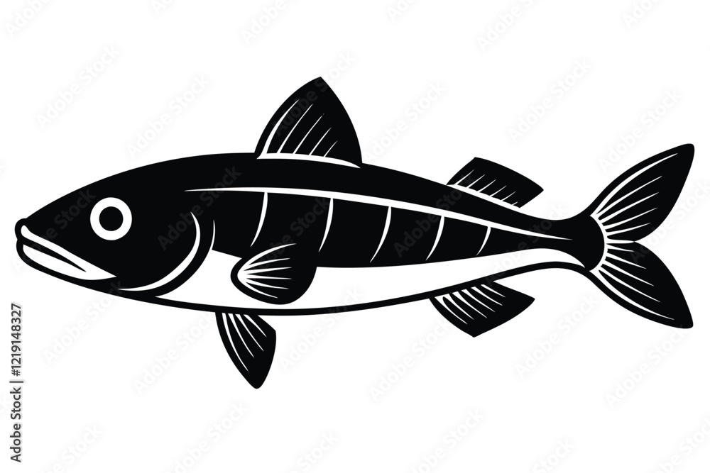 A Big Fish Vector art in Illustration on a White Background A Big Fish Vector art in Illustration on a White Background
