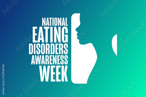 Obraz na płótnie National Eating Disorders Awareness Week. Holiday concept. Template for background, banner, card, poster with text. Vector EPS10 illustration. w salonie