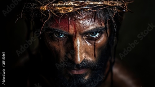 Divine Portrait of Jesus Christ with Ample Copy Space for Text