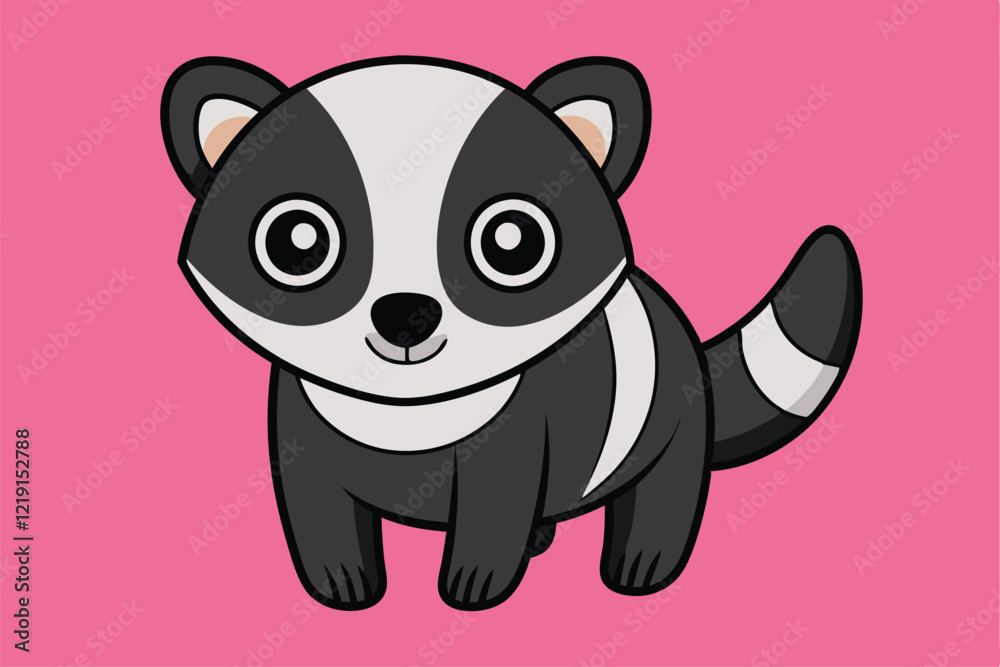 Naklejka premium Cute animal Vector art in Illustration on a White Background