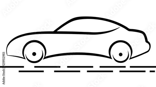 Line Art Car Animation video, A Running Car Animation Vector