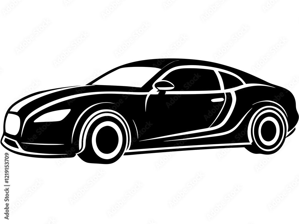 Obraz premium sport car. car isolated on white background. racing car silhouette 