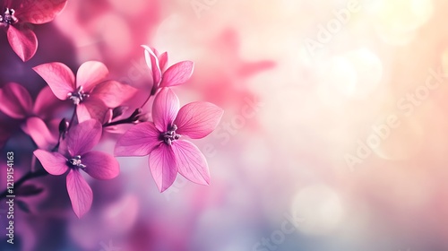 Delicate Pink Flowers in Soft Sunlight