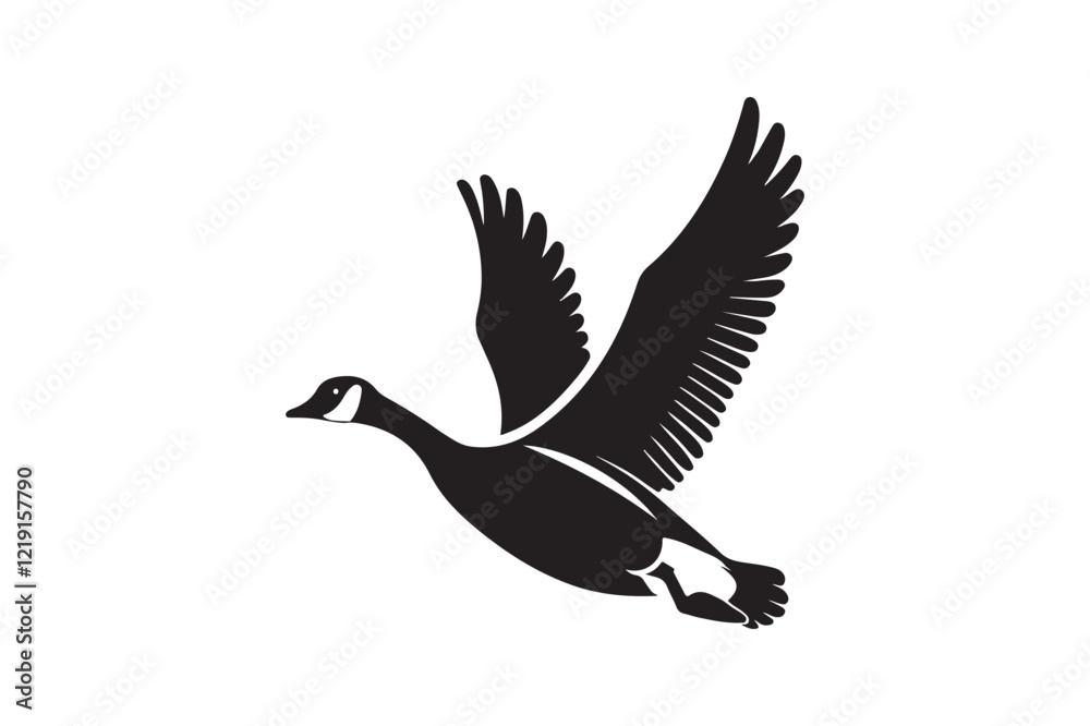 Obraz premium Flying Bird Silhouette Illustration for Graphic Design Projects