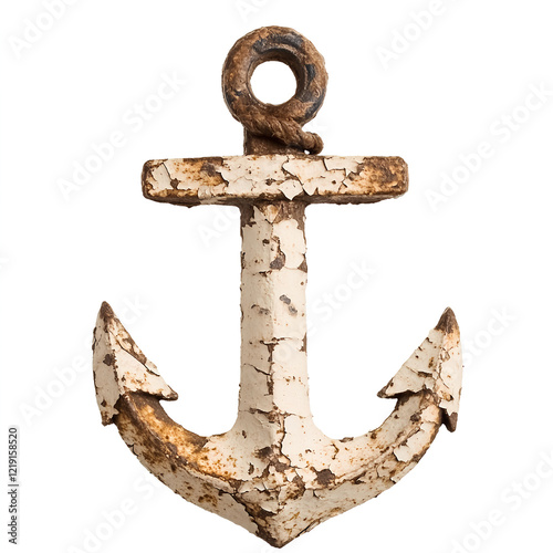 Vintage anchor with distressed finish and rustic charm photo