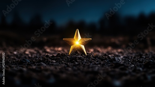 Empty Manger Under a Comet Star - Symbolic of the Birth of Jesus and the Christmas Season