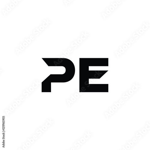 PE monogram logo design letter text name symbol monochrome logotype alphabet character simple logo
