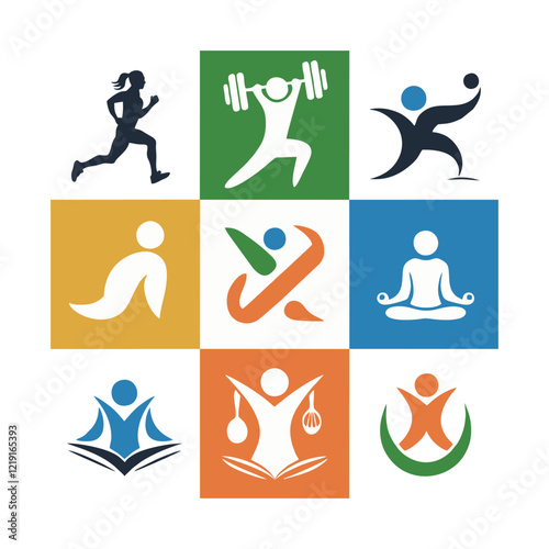 set of fitness  icons