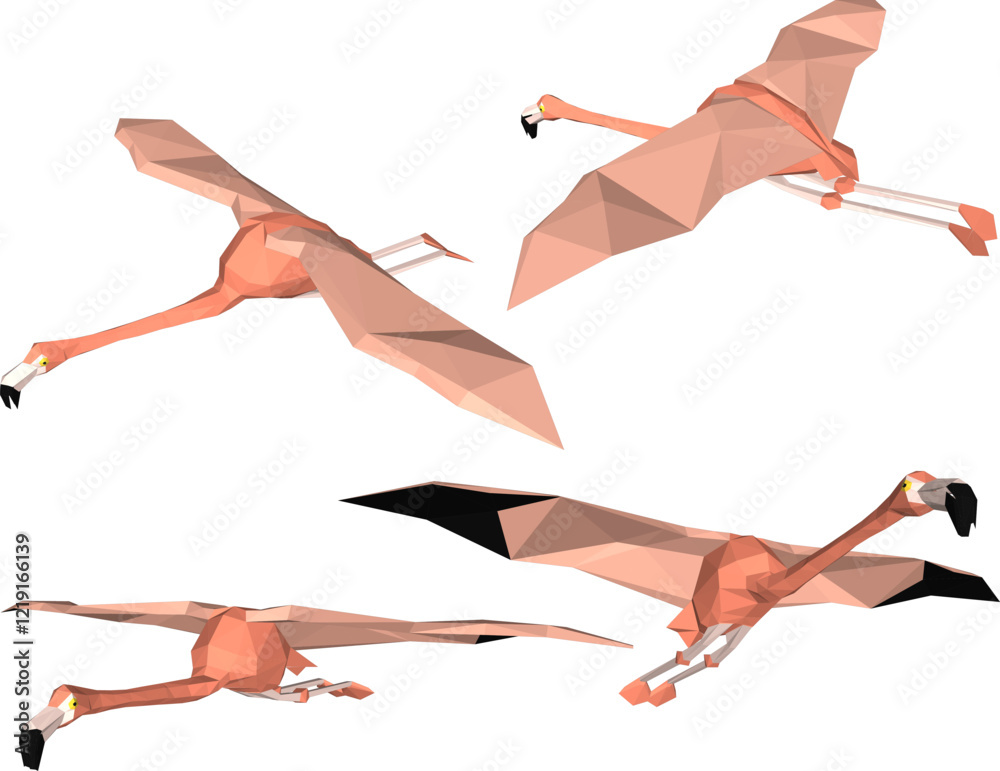 Fototapeta premium vector illustration of flamingo bird animal design with long legs and beak