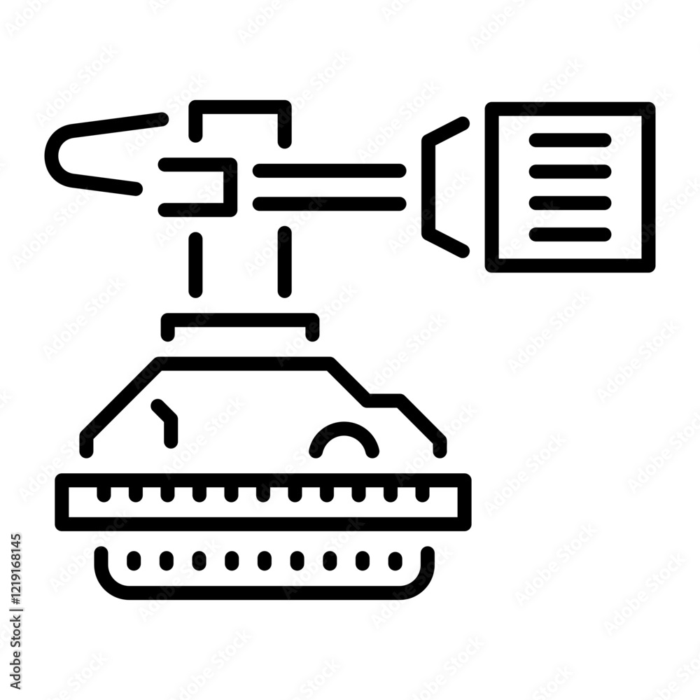 Line style icon of cleaning brush tool 