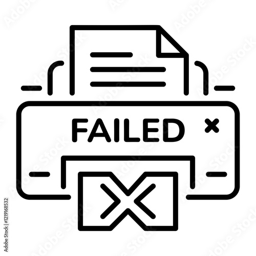 Printing fail error, line style icon