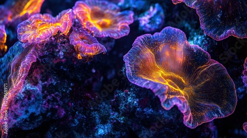 Close-up of vibrant, biolum...