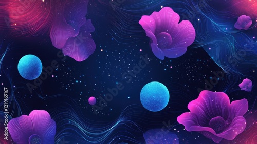 A dreamy, abstract space sc...