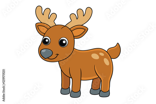 Cute animal Vector art in Illustration on a White Background