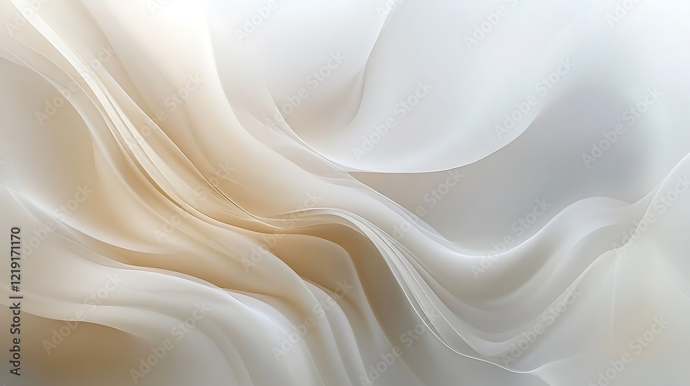 Obraz premium Abstract Beige and White Swirling Fabric Design