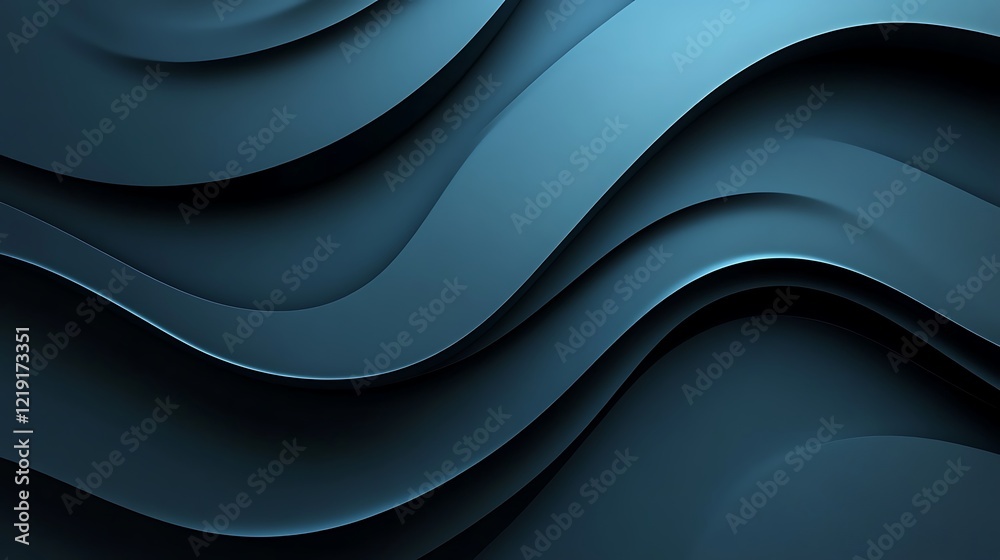 Abstract Dark Blue Wavy Layered Design Abstract Dark Blue Wavy Layered Design