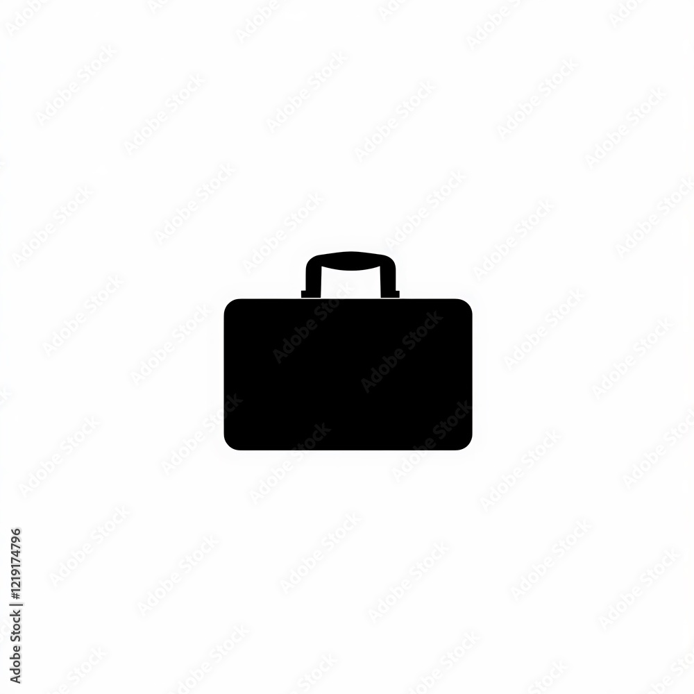 A Simple Black Briefcase Icon Illustration
