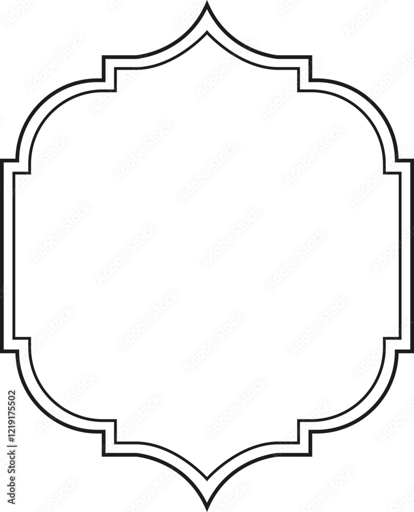 Classic moroccan frame with an elegant quatrefoil shape forming a sophisticated border, ideal for adding a touch of vintage charm to any design Classic moroccan frame with an elegant quatrefoil shape forming a sophisticated border, ideal for adding a touch of vintage charm to any design