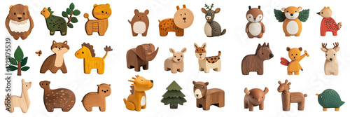 Close-up of playful animal figurines on a transparent indoor display