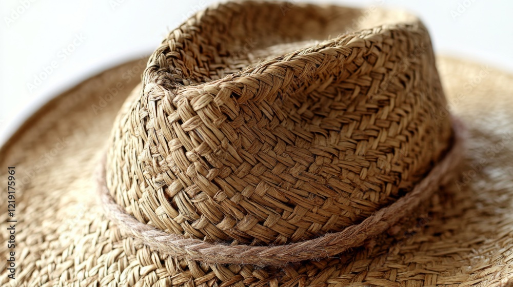 Fototapeta premium Close-up of a Beautiful Woven Straw Hat