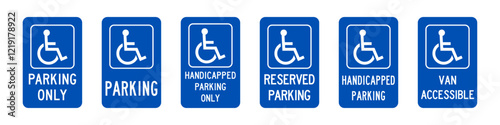 Handicaped parking sign set