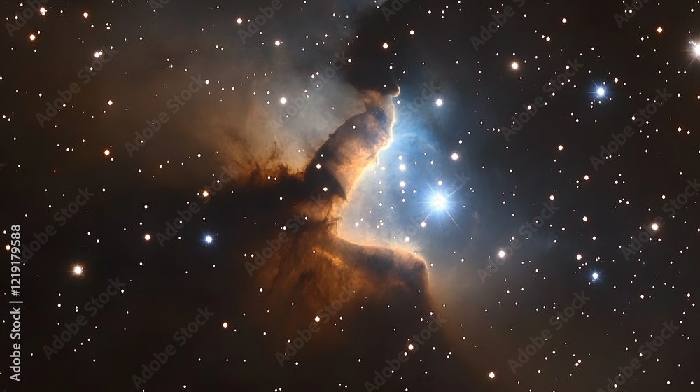Fototapeta premium Cosmic Nebula- Vibrant Stars and Gaseous Clouds in Deep Space