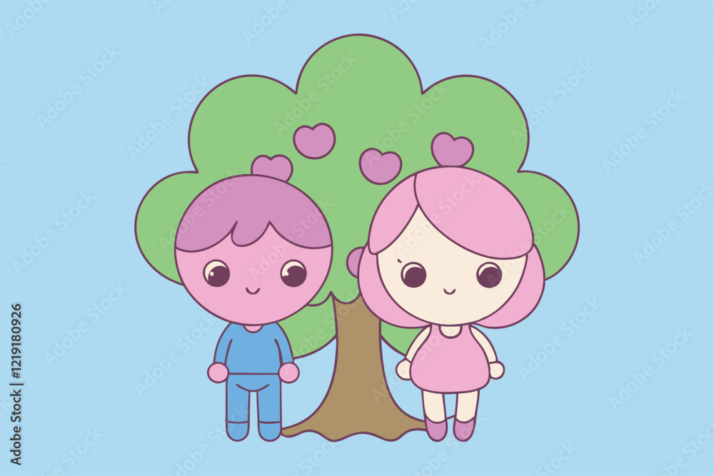 Cute Cartoon Vector art in Illustration on a White Background Cute Cartoon Vector art in Illustration on a White Background
