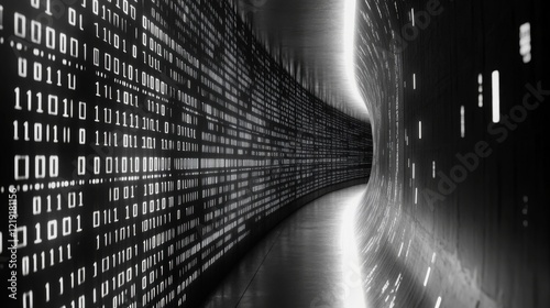 Binary Code Tunnel: A Digital Architectural Masterpiece photo