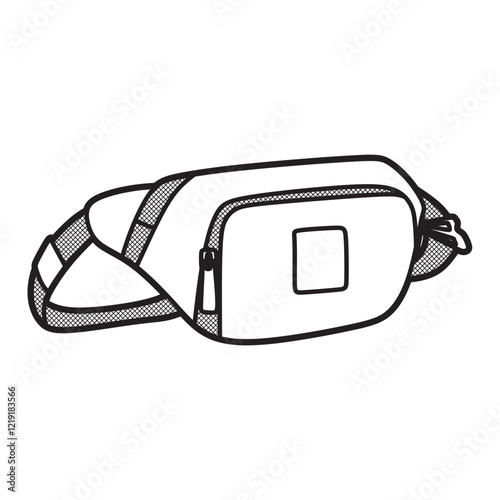 vector of simple black and white sling bag side view