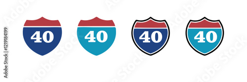 Interstate 40 highway vector signs