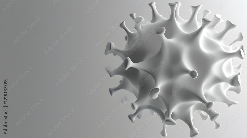 Fototapeta premium 3D Render of a Virus Cell on a Plain Background
