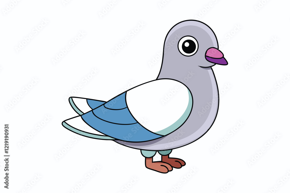 Cute Bird Vector art in Illustration on a White Background Cute Bird Vector art in Illustration on a White Background