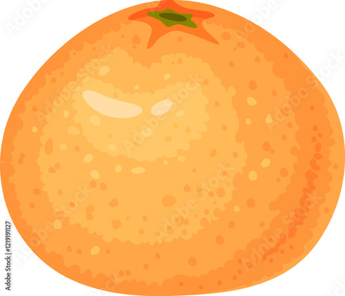 Ripe mandarin orange featuring textured skin and a small green leaf, isolated against a white background, embodying freshness and promoting healthy eating habits