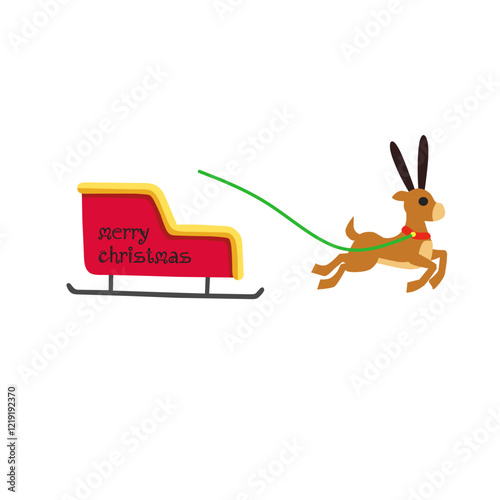 reindeer sleigh illustration,reindeer sleigh vector,christmas icon 