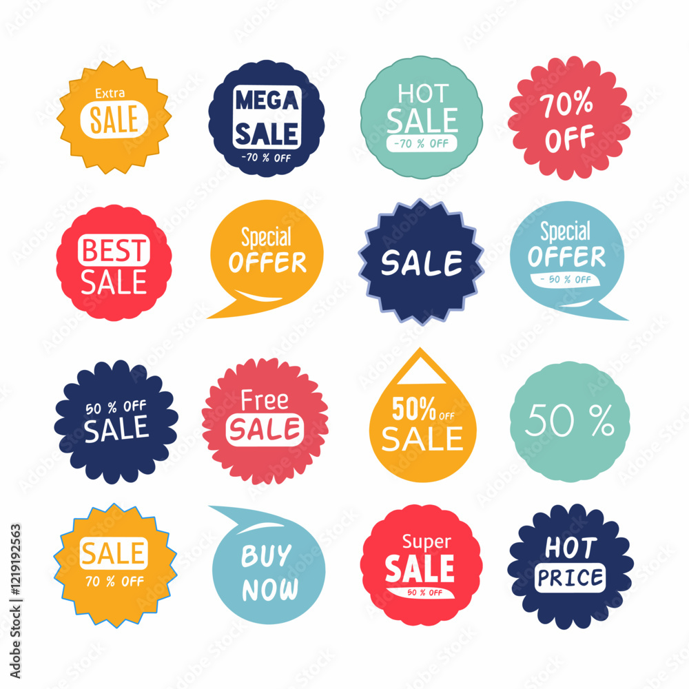 Fototapeta premium set of sale labels,sale label vector on white background 