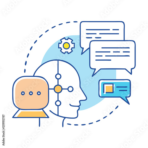 conversational ai icon, conversational ai vector illustration-simple illustration of conversational ai, perfect for conversational ai logos and icons