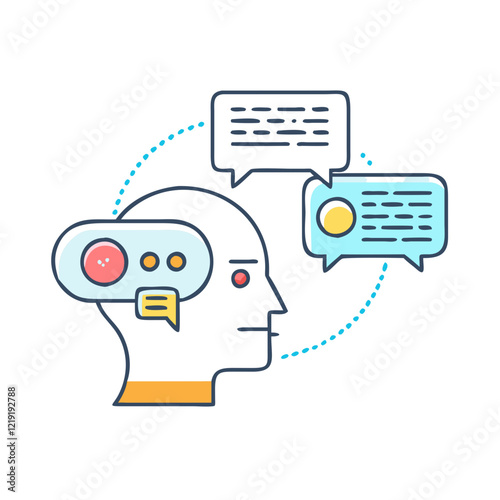 conversational ai icon, conversational ai vector illustration-simple illustration of conversational ai, perfect for conversational ai logos and icons