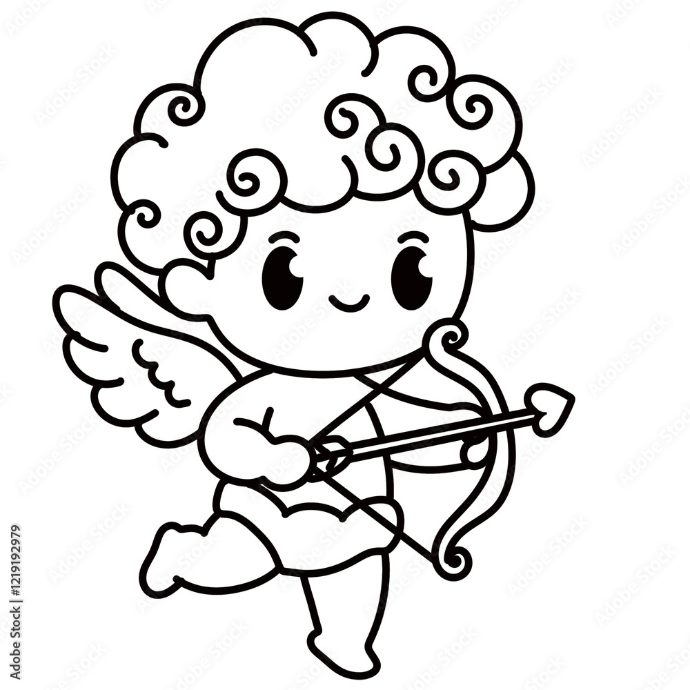 Naklejka premium Cute Valentine outline 