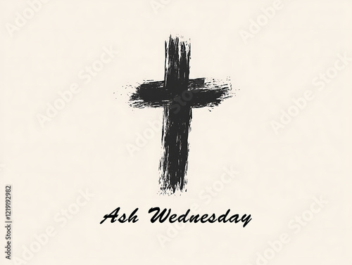 Ash Wednesday Cross Design Simple Religious Image