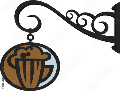 vector sketch of classic vintage ethnic shop window sign design