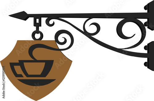 vector sketch of classic vintage ethnic shop window sign design